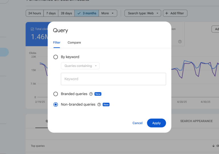 Lead Manager Agency Google Search Console adds branded queries filter