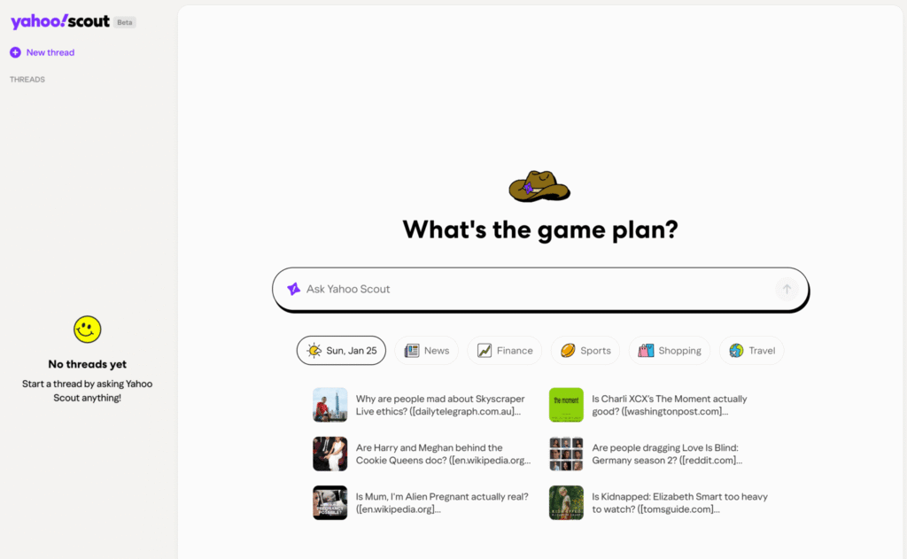Lead Manager Agency Yahoo debuts Scout, an AI search and companion experience