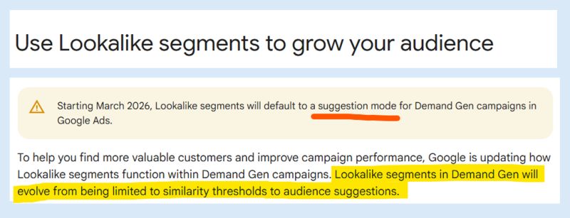 Lead Manager Agency Google shifts Lookalike to AI signals in Demand Gen