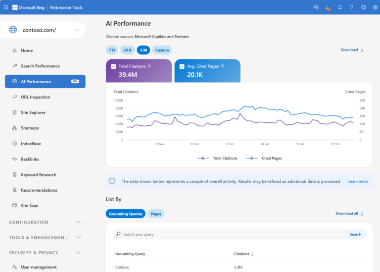 Lead Manager Agency Bing Webmaster Tools officially adds AI Performance report