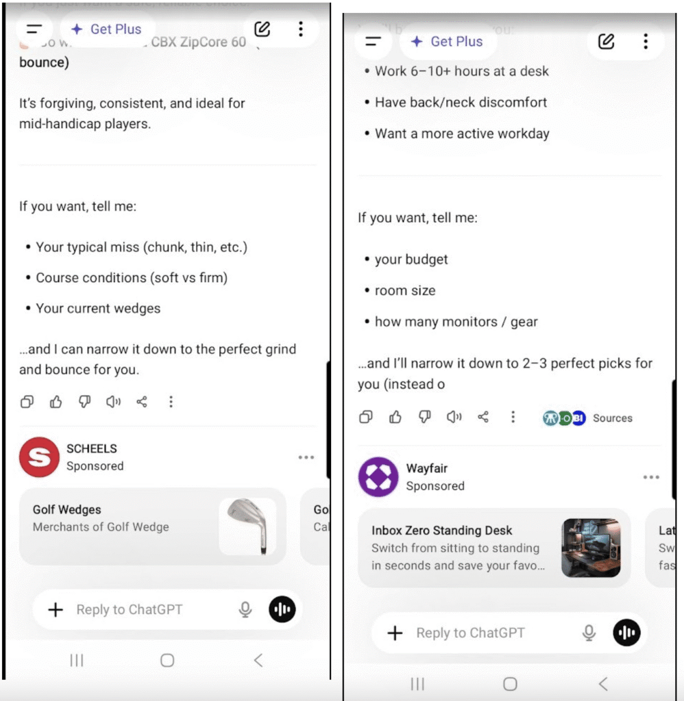 Lead Manager Agency ChatGPT ads are showing up – a lot
